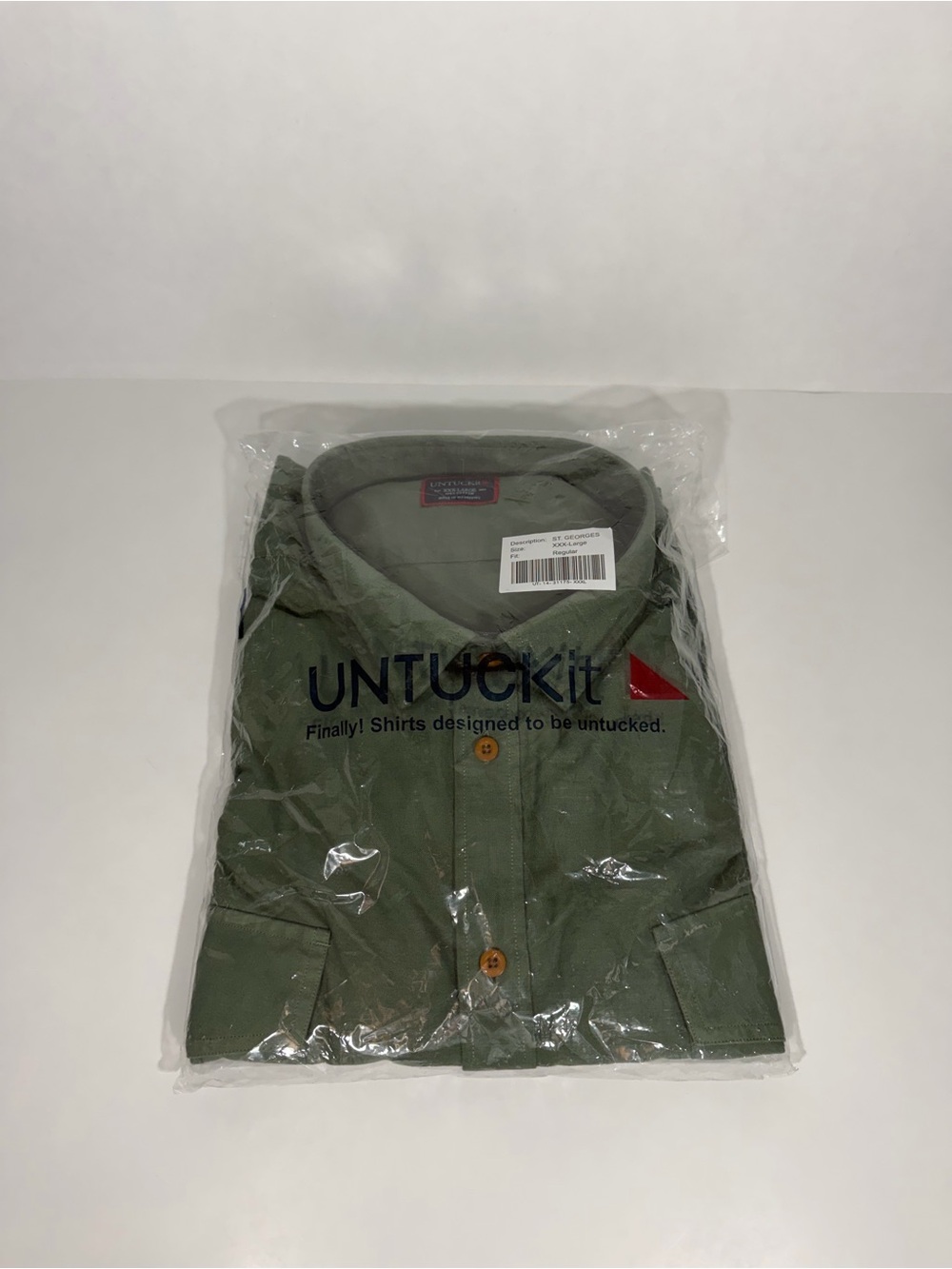 UNTUCKit St. Georges Men’s Shirt XXXL (3XL)Olive Green Regular Fit NEW Sealed